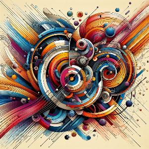 colorful abstract art poster with geometric shapes (39)